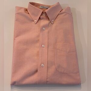 LL Bean Men's Pastel Orange Long Sleeve Button-Down Shirt, size 15 1/2 -32